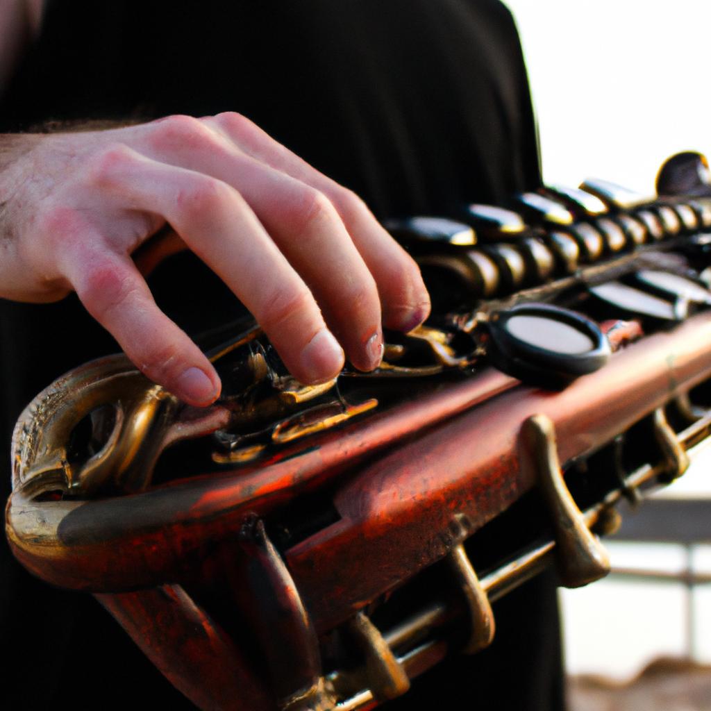 Person playing a musical instrument